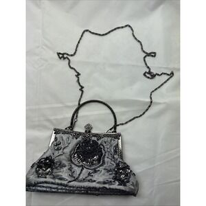 MY GIRL Rose Embroidered Beaded Sequin Bag Purse